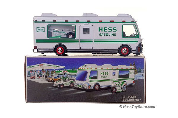Hess 1998 Truck Recreation Van with Dune Buggy and Motorcycle 