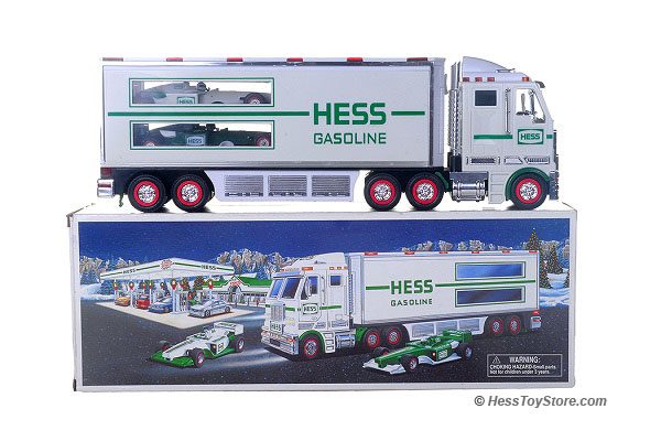 Working with Original Box 2003 Hess Toy Truck and Race Cars