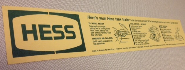 Hess 1964 Battery Card